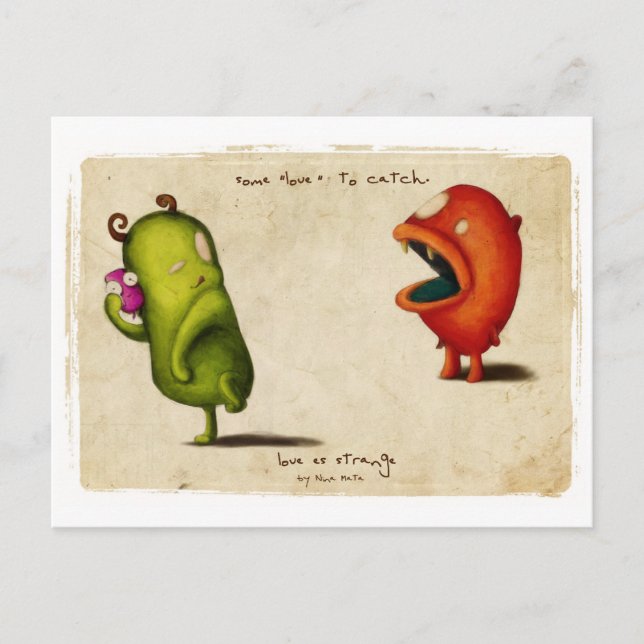 Cartão Postal Love Estrange Critters (Frente)