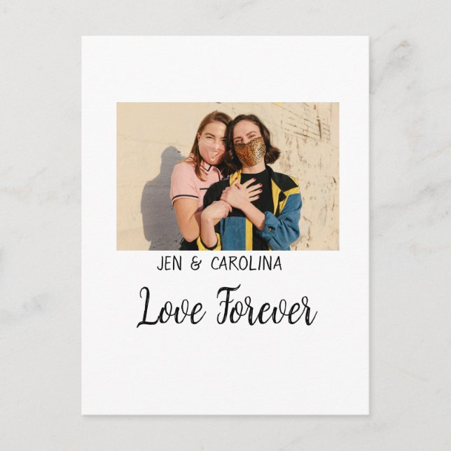 Cartão Postal Love Forever LGbtq casal orgulho adicionar nome de (Frente)