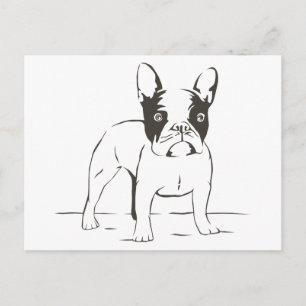 Cartão Postal Love French Buldogue Puppy Dog Posta Card