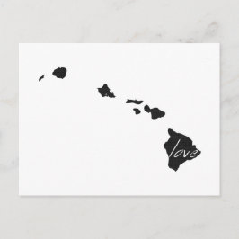 Cartão Postal Love Hawaii Map Shaping Antique Black Chalkboard