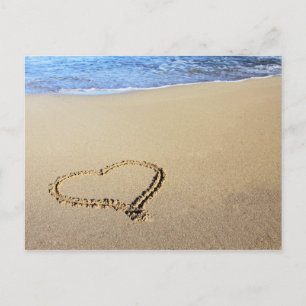 Cartão Postal Love Heart Beach