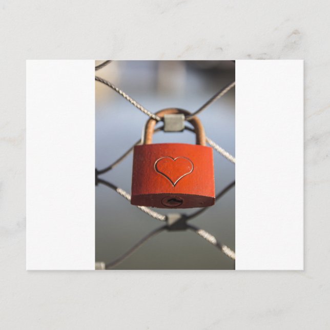 Cartão Postal Love Heart Padlock (Frente)