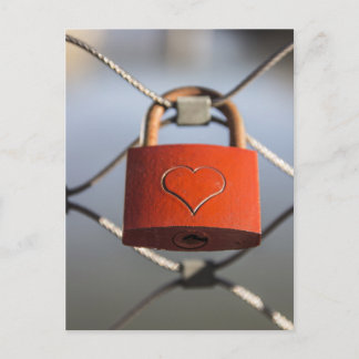 Cartão Postal Love Heart Padlock