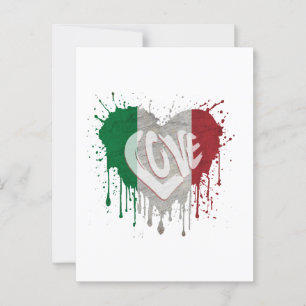 Cartão Postal Love Italy Flag