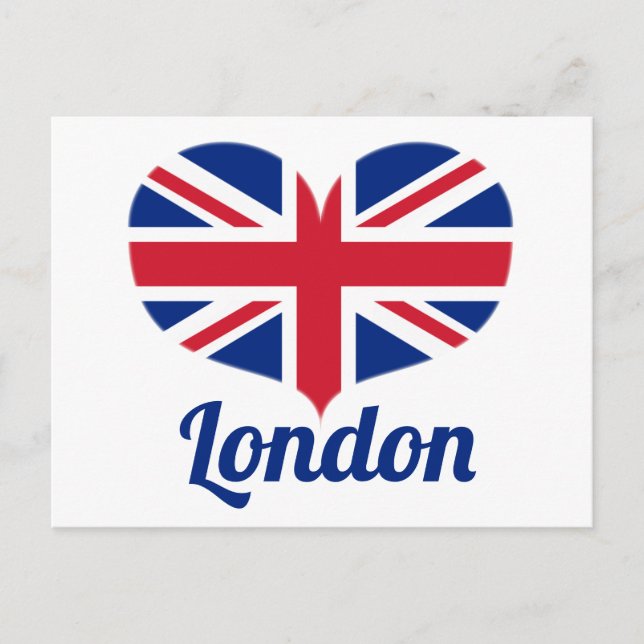 Cartão Postal Love London | Sinalizador Reino Unido com forma de (Frente)
