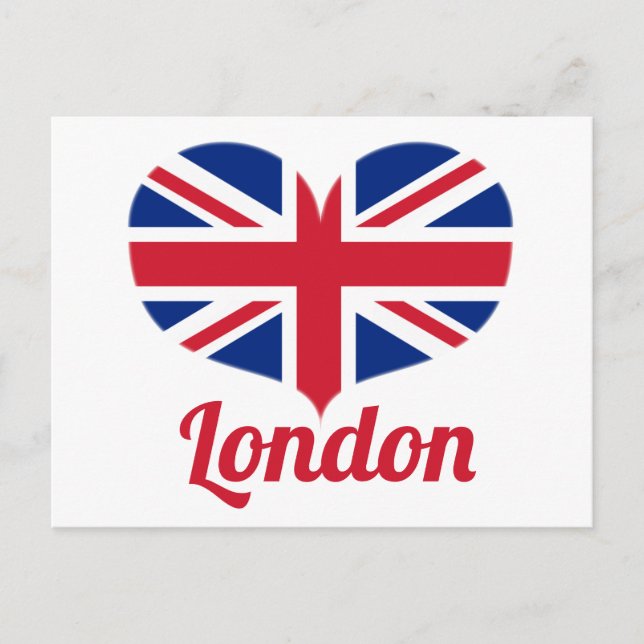 Cartão Postal Love London | Sinalizador Reino Unido com forma de (Frente)