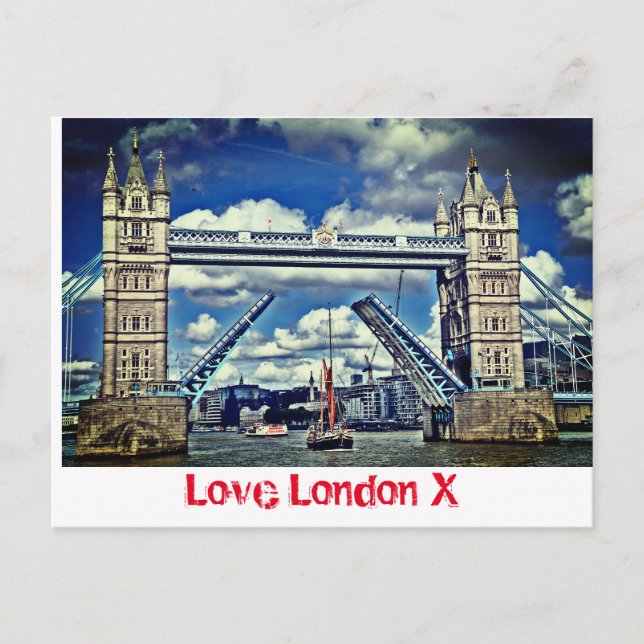 Cartão Postal Love London X - Tower Bridge Postcard (Frente)