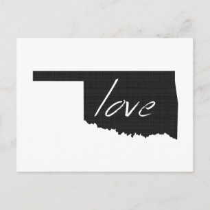 Cartão Postal Love Oklahoma Map Shaped Antique Black Chalkboard