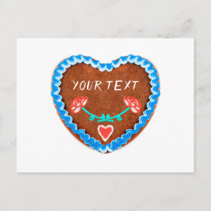 Cartão Postal Love Oktoberfest Lebkuchen Herz mit Copy Espaço d