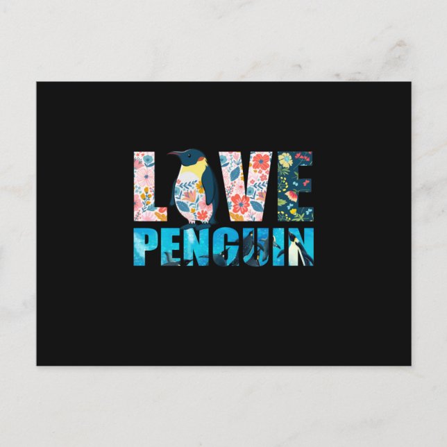 Cartão Postal Love Penguin (Frente)