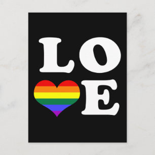 Cartão Postal Love Rainbow Pride