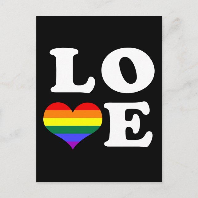 Cartão Postal Love Rainbow Pride (Frente)