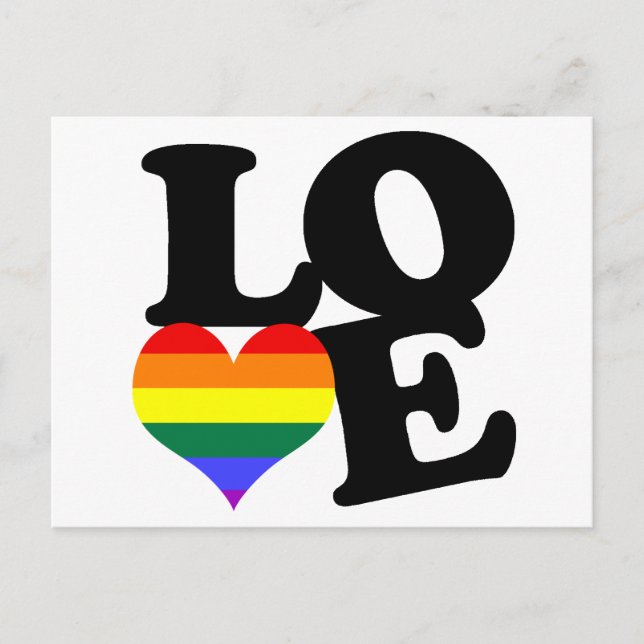 Cartão Postal Love Rainbow Pride (Frente)