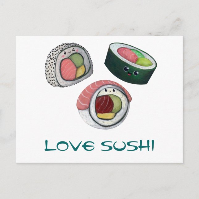 Cartão Postal Love Sushi (Frente)