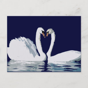 Cartão Postal Love Swans