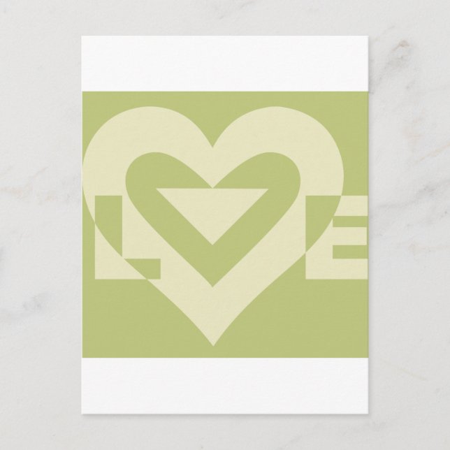 Cartão Postal Love Two-Tone Sage Green (Frente)