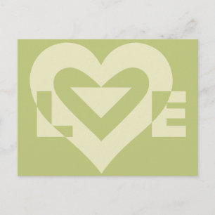 Cartão Postal Love Two-Tone Sage Green