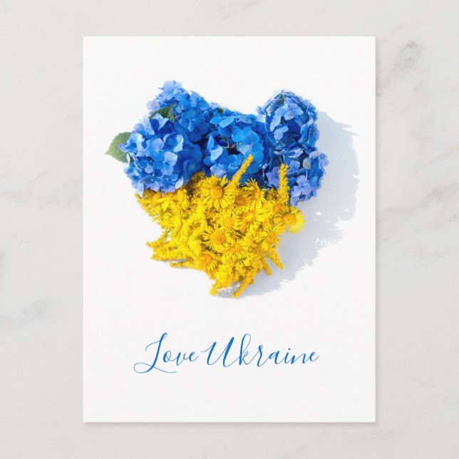 Cartão Postal Love Ukraine Floral Art (Frente)