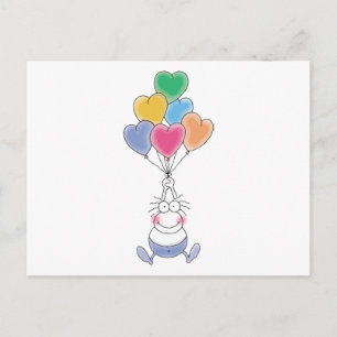 Cartão Postal Love Watercolor Cute