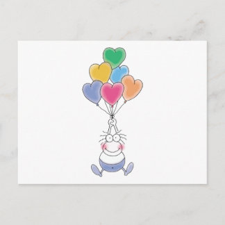 Cartão Postal Love Watercolor Cute