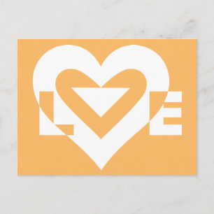 Cartão Postal Love White em Orange