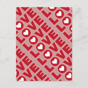 Cartão Postal love word with a heart