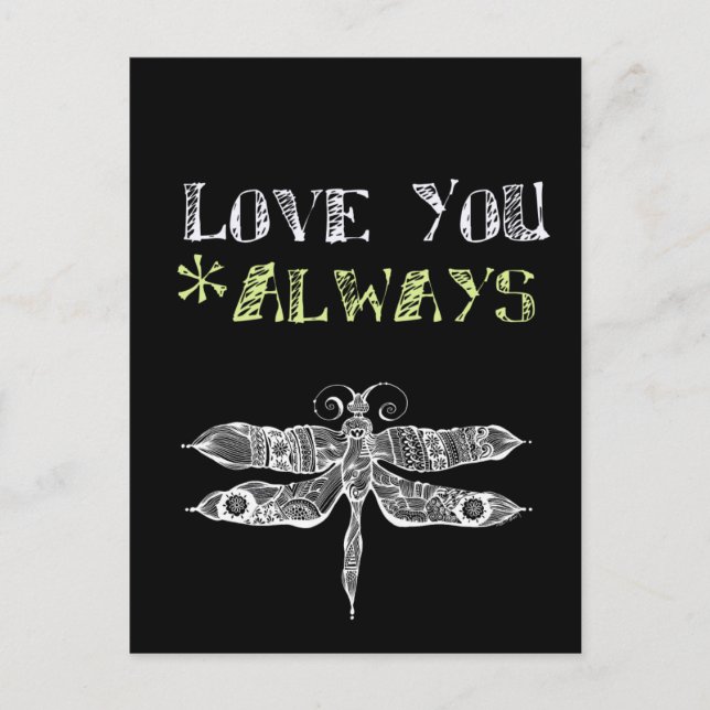 Cartão Postal Love You Always Chalkboard (Frente)