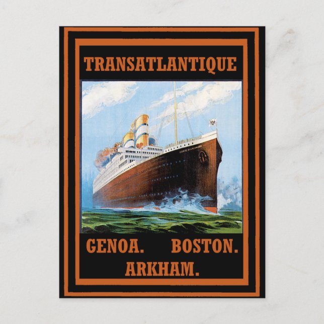 Cartão Postal Lovecraft Cruise Lines: Arkham (Frente)