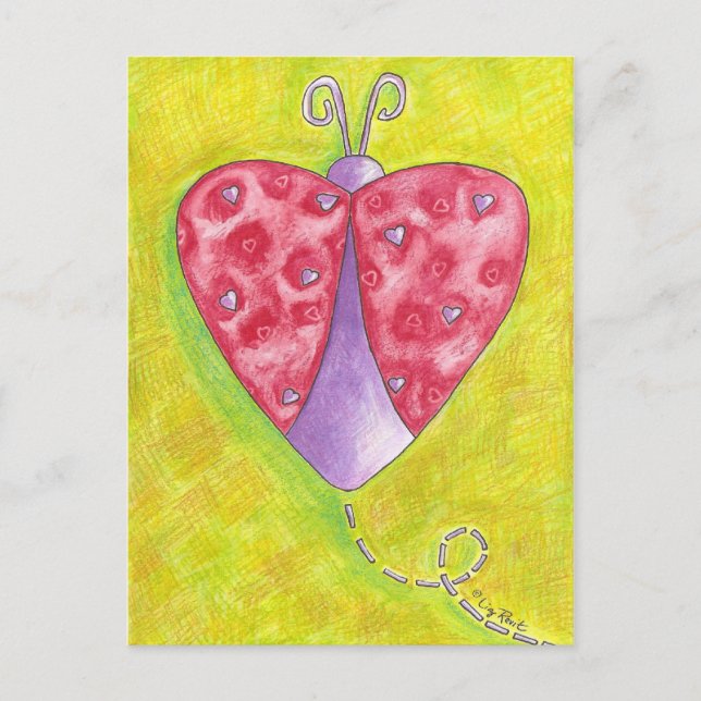 Cartão Postal Lovely Ladybug (Frente)