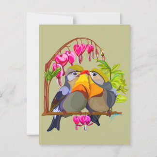 Cartão Postal Lovely Pekin Robin Bird Pair