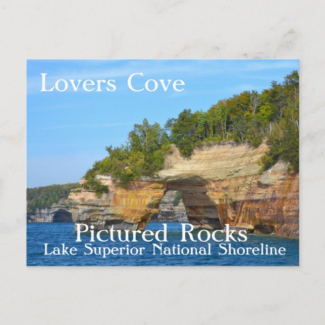 Cartão Postal Lover Cove Picture Rocks (Frente)