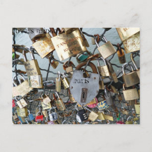 Cartão Postal Lovers Bridge Localiza Paris, Sena Monument Amor