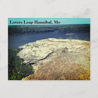 Cartão Postal Lovers Leap Hannibal Missouri Simple Postcard