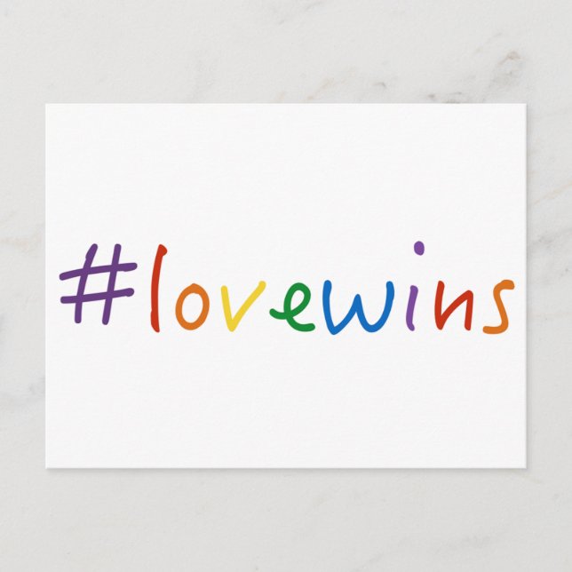 Cartão Postal #lovewins ama ganha o orgulho da igualdade de casa (Frente)