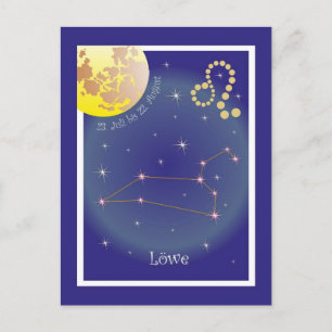 Cartão Postal Löwe 23. Juli bis 22. August Postkarte