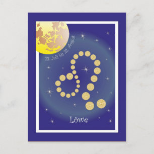 Cartão Postal Löwe 23. Juli bis 22. August Postkarte