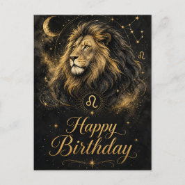 Cartão Postal Löwe Happy Birthday Sternzeichen Design