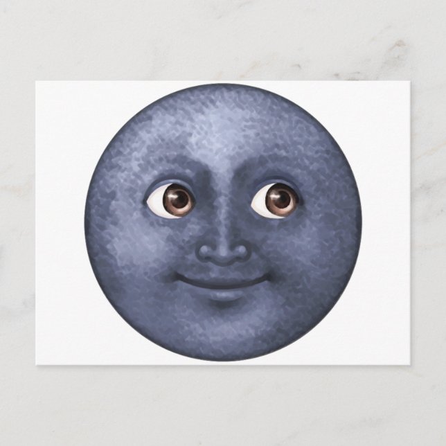 Cartão Postal Lua Azul-escura - Emoji (Frente)