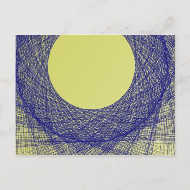 Cartão Postal Lua bonita cor azul-clara (Frente)