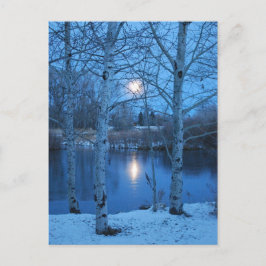 Cartão Postal Lua cheia de inverno na libra