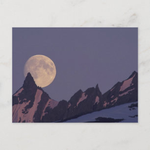 Cartão Postal Lua Cheia Nasce Montanhas Chugach Alasca