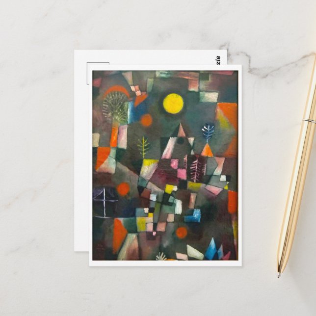 Cartão Postal Lua cheia por Paul Klee (Frente/Verso In Situ)