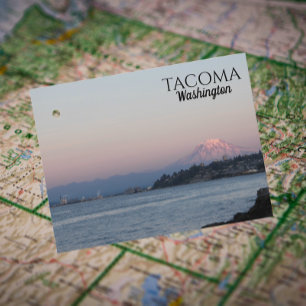 Cartão Postal Lua Cheia Sobre Tacoma, Foto Viagem de Washington