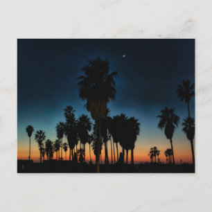 Cartão Postal Lua Crescente E Uma Estrela Ao Pôr Do Sol