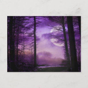Cartão Postal Lua da meia-noite - Roxo