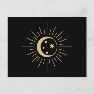 Cartão Postal Lua do Crescente Celestial Espiritual