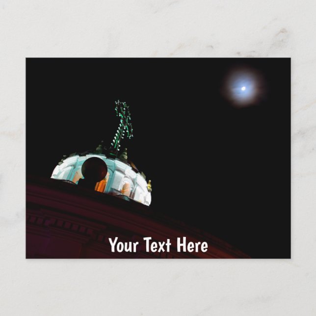 Cartão Postal Lua e cruz personalizáveis, Quito, Equador (Frente)