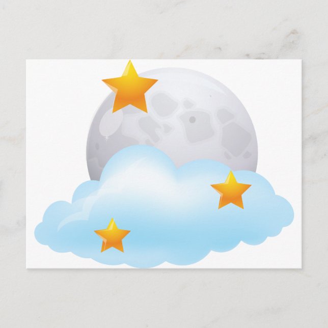 Cartão Postal Lua e Estrelas (Frente)