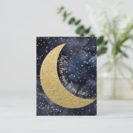Cartão Postal Lua e Estrelas Amor Romântico