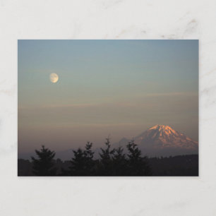 Cartão Postal Lua e Monte Ranier em